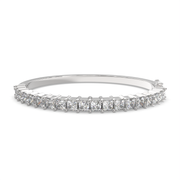 Desdemona Princess Cut Diamond Bangle Bracelet Shared Prong Hinged (6 ctw) - Nivetta